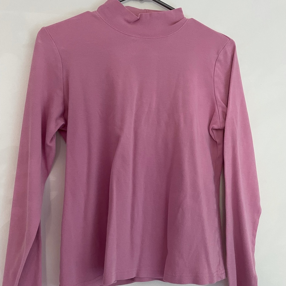 Karen Scott Mock Neck Shirt in Pink